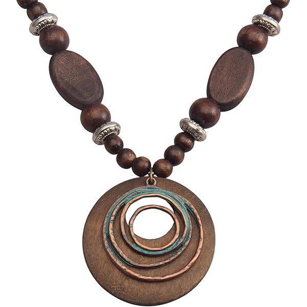 Chunky Wood Bead Necklace For Men & Women - Ethnic Natural Wooden Chain, Hip Hop Statement Jewelry - View #10