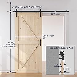 SMARTSTANDARD 42in x 84in Sliding Barn Door with