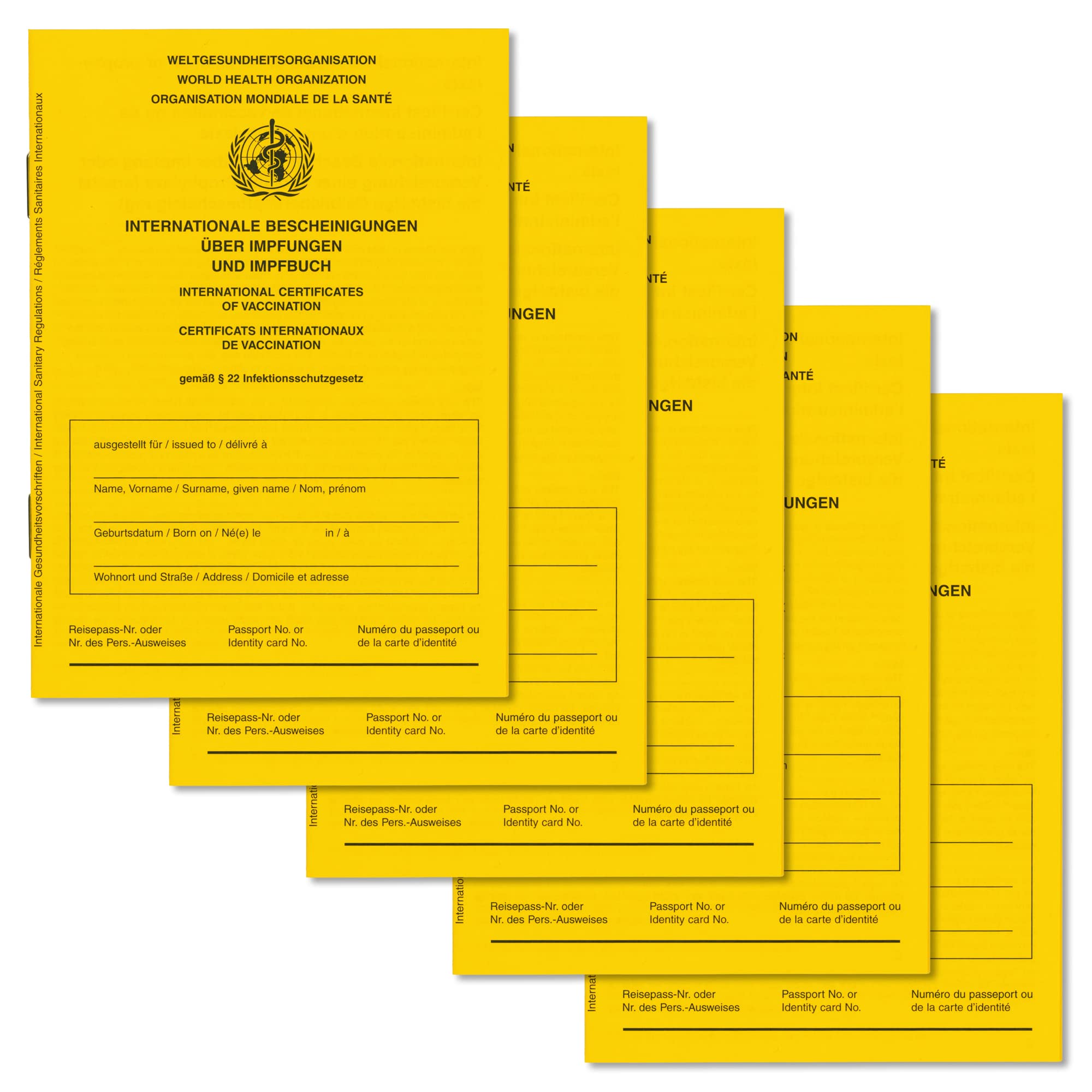 Welsberg 5X Vaccination Certificate Record Book - International Vaccine Passport for Babies, Children, Teenagers, Adults with Covid-19 Page – WHO Approved Edition 2021