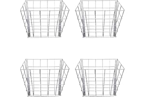 Rugged Ranch SGGBF Wall Mounted Galvanized Steel Sheep, Goat, Horse, Rabbit, Guinea Pig, and Cow Livestock Hay Feeder Rack, Silver (4 Pack)