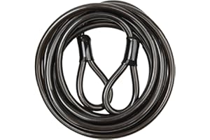 YUXLNJXEM 12MM Heavy Duty Bike Lock Cable – 30ft Vinyl Coated Braided Steel Security Cable with Looped Ends, Extra Long Locking Cable for Outdoor Storage & Heavy Equipment