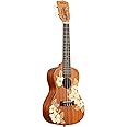 Kala Brand Music Co., 4-String Ukulele, Right, Stained Mahogany with Ivory Graphic, Concert (KA-Hibiscus-C_W/Bag)