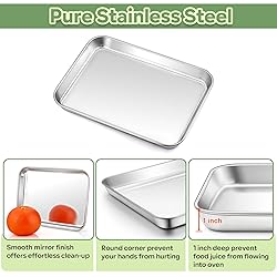 TeamFar Toaster Oven Pan with Rack Set, 9’’ x