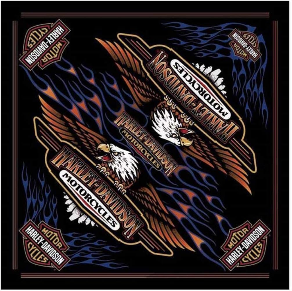 HarleyDavidson Men's Vintage Logo Bandana Black, 24 x 24 inch