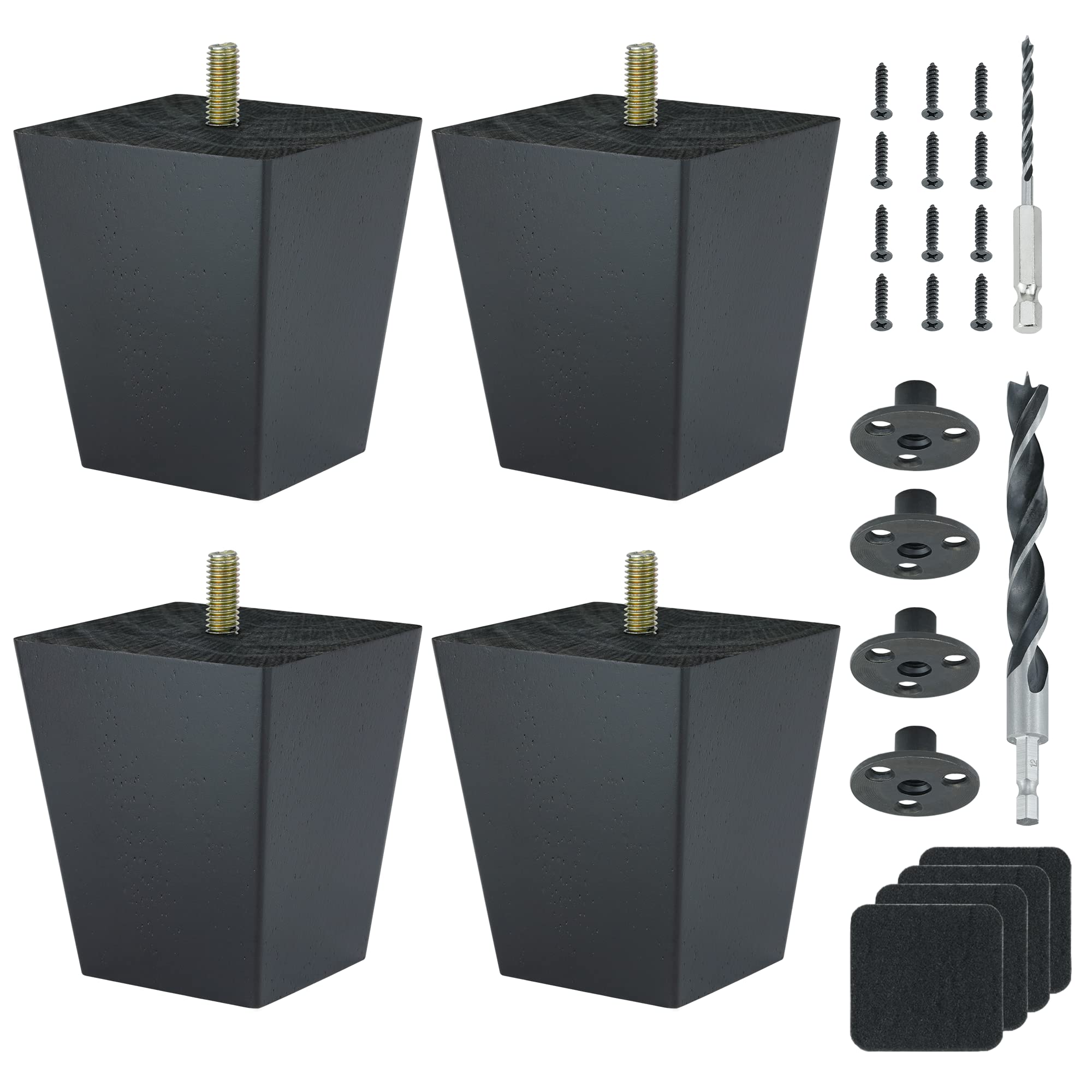 Photo 1 of ****Partial set***

OURISON 3 Inch Wood Couch Furniture Legs Pack - with M8 Bolt, Drill Bits- Espresso Square Tapered Sofa Replacement Feet Leg for Furniture, Recliner, Armchair, Ottoman, Cabinet, Nightstand