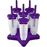 Tovolo Star, Drip-Guard Handle, 4 Ounce, Set of 6 Ice Pop Molds Popsicle Makers with Reusable Sticks, Mess-Free Frozen Treats