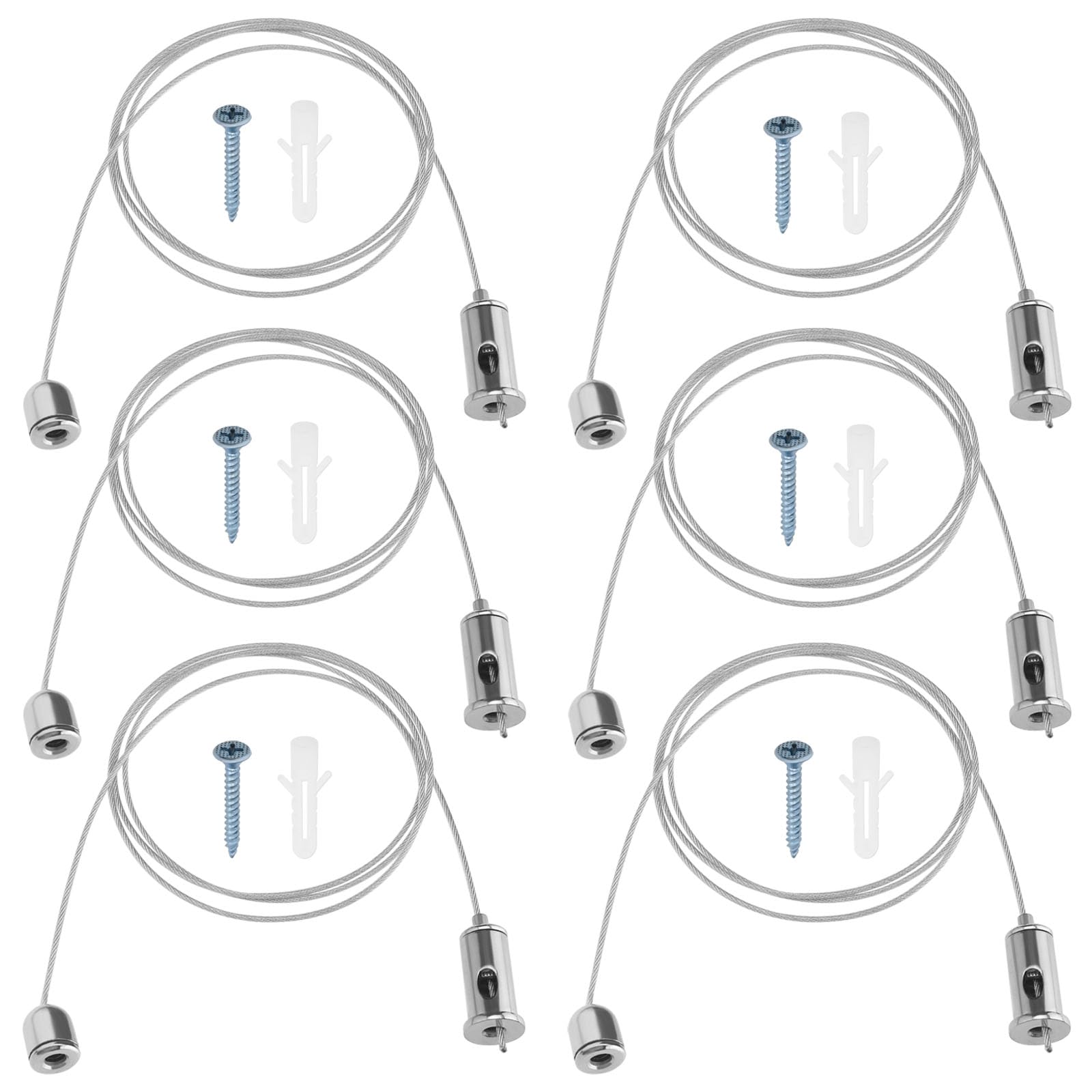 ECSiNG 10 Sets Lighting Suspension Kit Ceiling Hanging Wire Cable Kit Pendant Light Wire Rope Cable Heavy Duty Chandelier Wire Adjustable Light Suspension