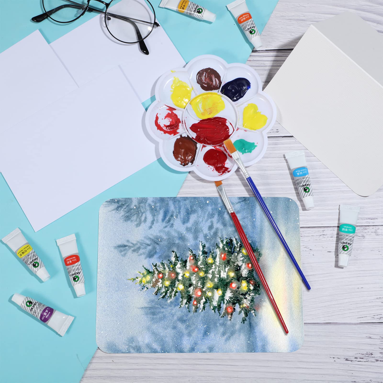 Sabary 100 Pcs Blank Watercolor Cards and Envelopes Set 140lb Heavyweight White Blank Cards Watercolor Greeting Cards Bulk for Painting Invitations Notes Wedding(4 x 6 Inch)