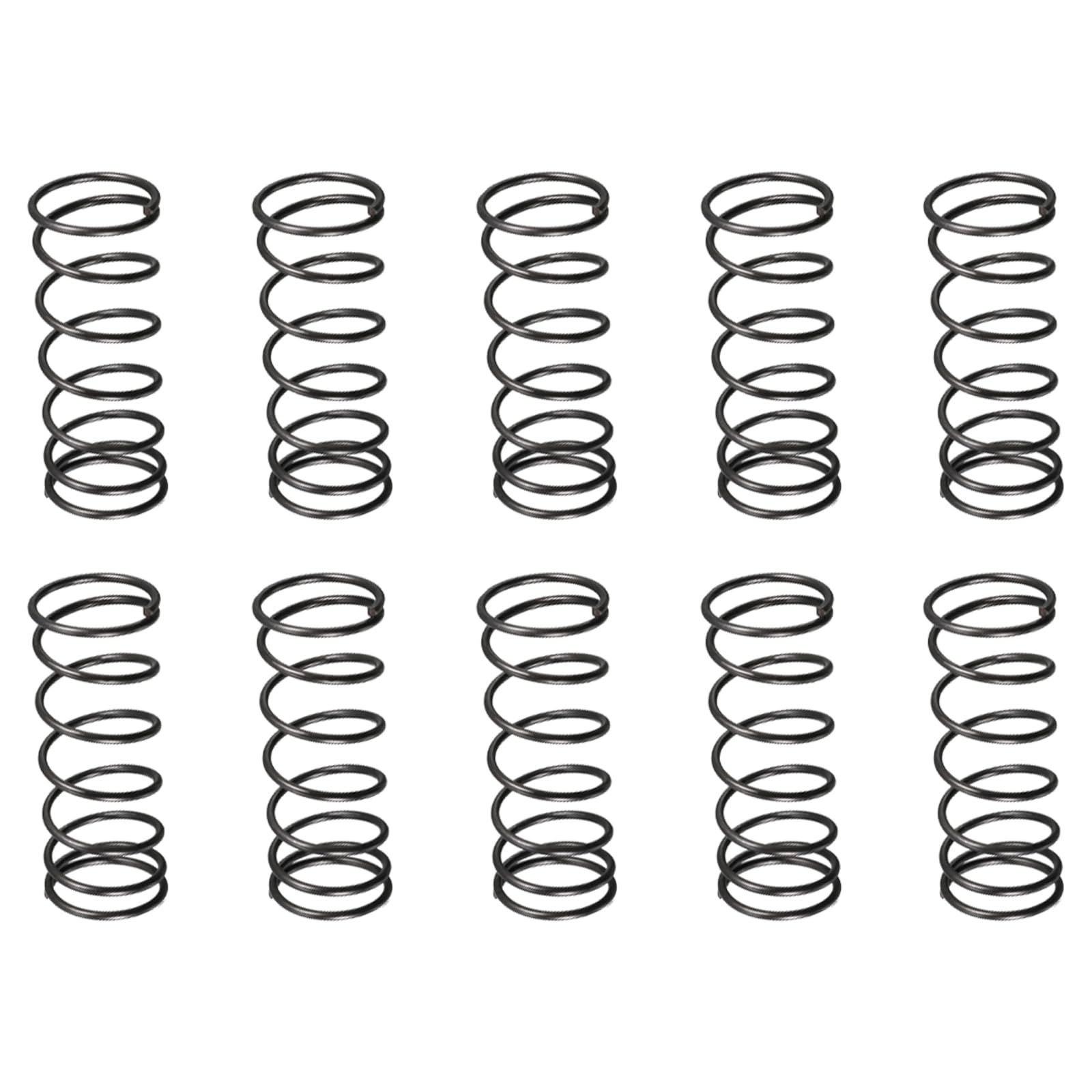 DTGN 1.2x16x40mm(DxODxL) Compression Spring - 10Pack - Good for Machinery - Spring Steel Extension Spring - Black