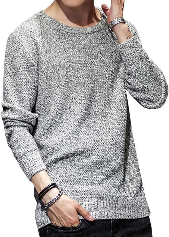 Amazon Yunclos セーター メンズ 丸首 無地 春秋 シンプル 防寒 ニット セーター 通販