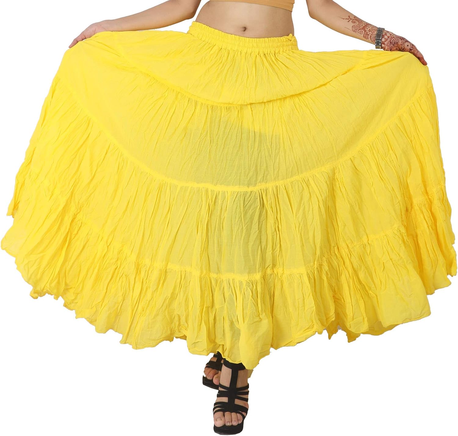 Wevez Women's Belly Dance Cotton 12 Yard Skirt, One Size, Black at  Women’s Clothing store