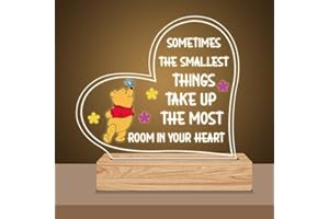 RYOTKIK Inspirational Night Lamp with Pooh Bear Cartoon Design, Perfect Gifts for Birthday Christmas Valentines Day Gift for Friends Sister