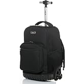 NEW TILAMI 18-Inch Rolling Backpack 6-Wheel for Kids School Travel | 6-Wheel Stair-Climbing Girls Boys Carry-on Suitcase Water-Resistant Adjustable Trolley Handle Wheels School Travel Camping