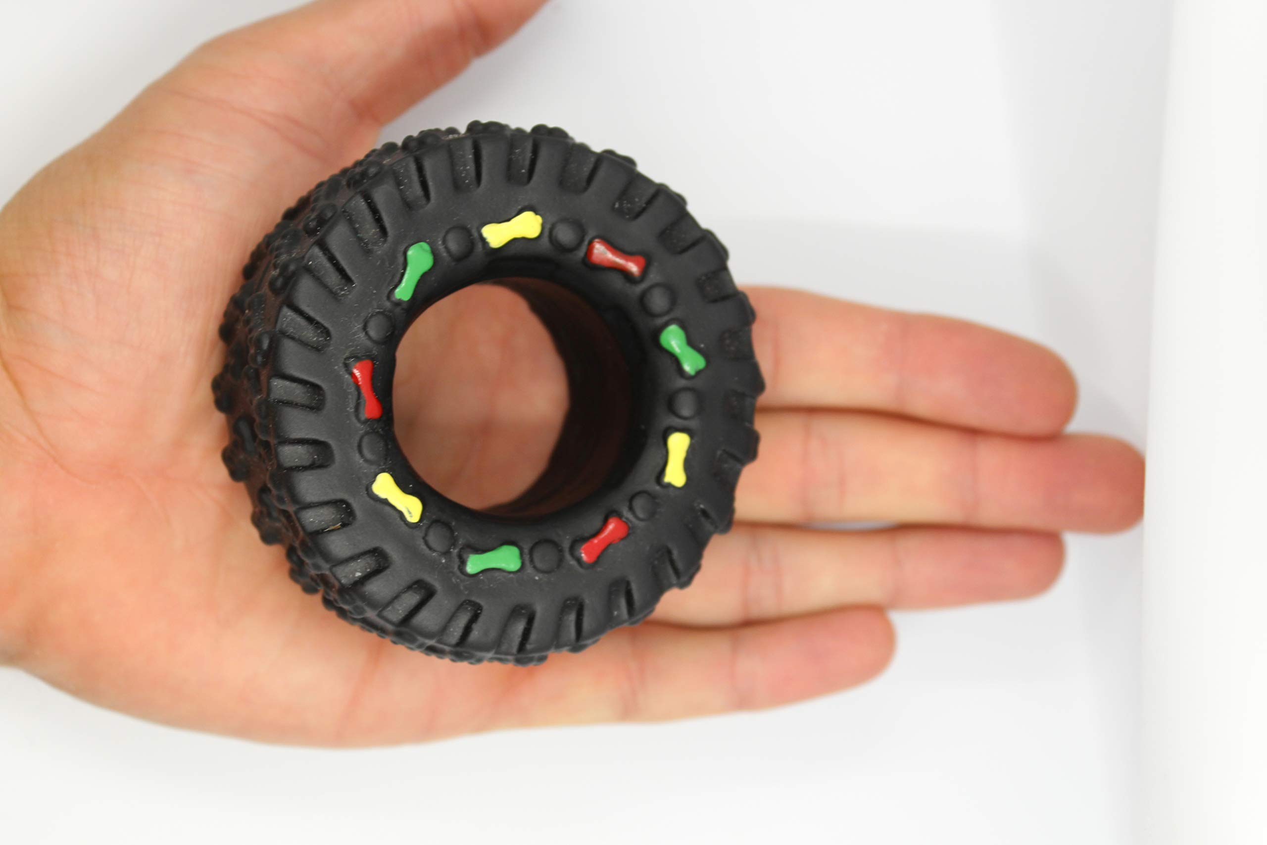 Giochi per cani in Gomma a Forma di Pneumatico | Giocattolo da Masticare per Cani Super Resistente con Suono | Interattivo Indistruttibile con Fischio