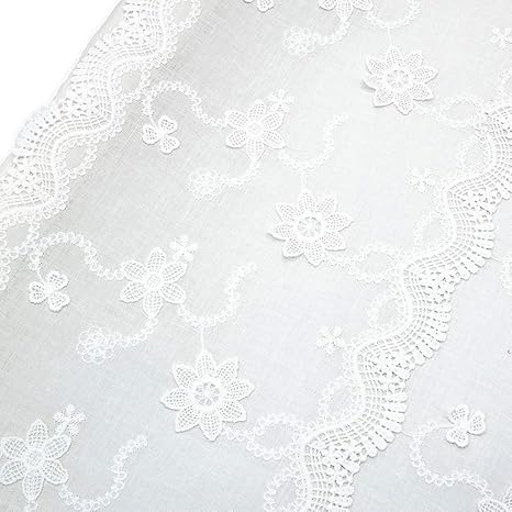 Amazon 生地 布 綿布生地 刺繍生地 柔らかい 刺繍 手作りガーゼ ハンドメイド 材料 衣装 ドレス ワンピース カーテン Diy 手芸 手作り 縫製用 幅132cm 長さ 4m D 布 生地 通販