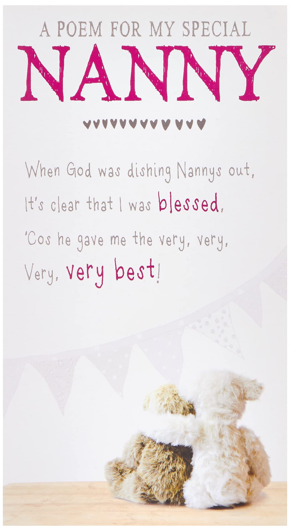 Emotional Rescue Blessed Birthday Card Nanny, Nanny Birthday Card…It's Clear That I was Blessed, Pink & White — image 1