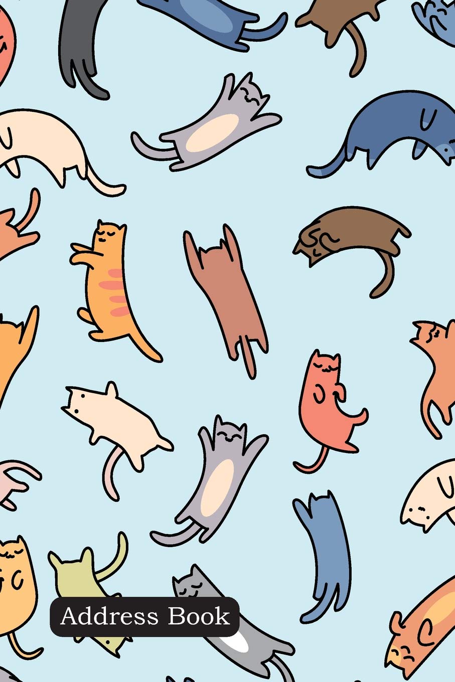Address Book: Include Alphabetical Index With Seamless pattern doodle cats cover