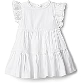 Amazon Essentials x Sofia Grainge Toddler and Baby Girls' Woven Ruffle Sleeve Dress