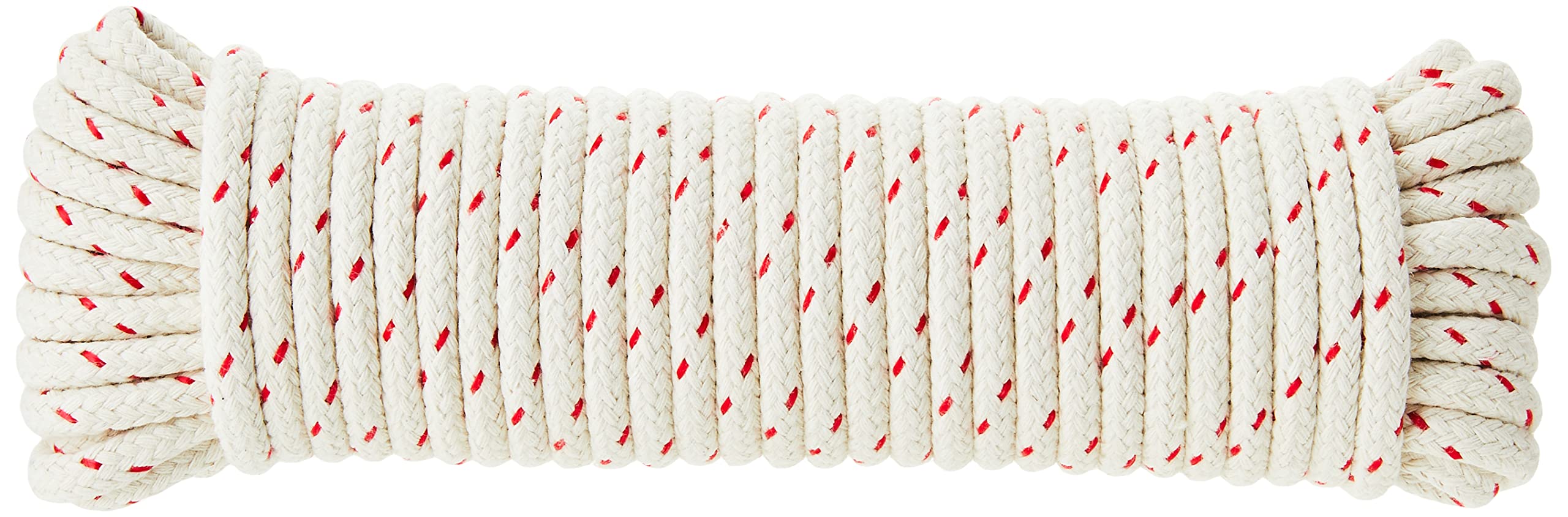 Merriway BH03125 Red Spot Waxed Cotton Sash Window Pulley Cord, 12.5M x 6mm (40.6ft x 1/4 inch), Cream