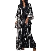 SMUDGE Life Kaftan Dresses for Women Plus Size Summer Beach Dress with Print and Swim Cover Ups