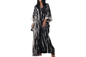 SMUDGE Life Kaftan Dresses for Women Plus Size Summer Beach Dress with Print and Swim Cover Ups