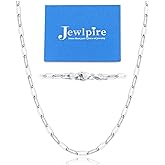 Jewlpire 14K Gold Plated 925 Sterling Silver Paperclip Chain Necklace for Women, 2.5mm 3mm Necklace for Women, Comfortable Women's Chain Necklaces 16 18 20 22 24 26 Inch