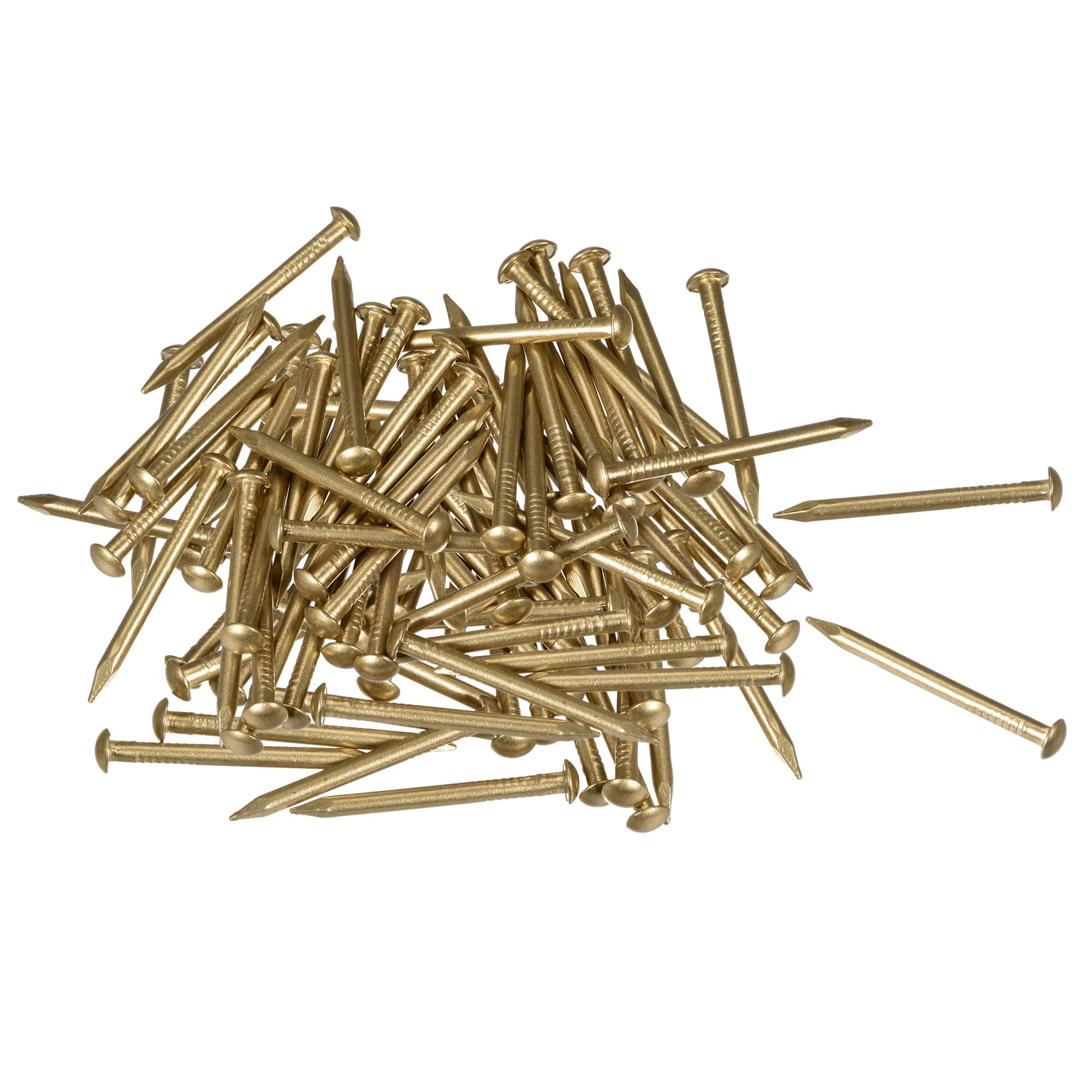 sourcing map Small Tiny Brass Nails 2x25mm for DIY Decorative Pictures Wooden Boxes Household Accessories 100pcs