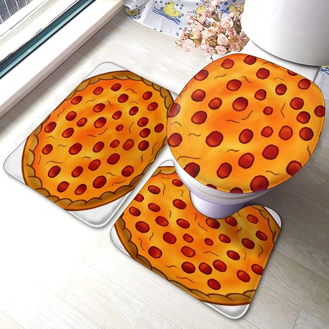 RedBeans rutschfeste Badematte, 3-teiliges Flanell-Badezimmerteppich