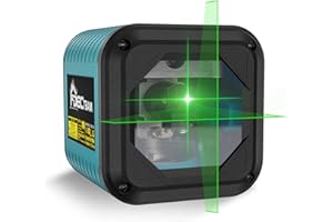 DECTEAM 100 Feet Cross Line Self-Leveling Laser Level Portable Cube, Vertical and Horizontal Line for Picture Hanging, Manual and Self-Leveling, IP54 Waterproof, Battery Included (Green)