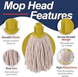 Abbey No.16 Socket Cotton Mop Heads Replacement Pack of 5 Yellow view 3