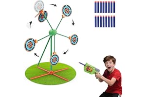 ReechTree Shooting Target Games Set for Nerf Gun for Boys & Kids 8-10-12 with Spinning Moving Target Auto Reset, RD-8 Toy Gun for Shooting Practice with Foam Darts, Cool Boy Gifts Ideas