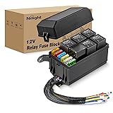 Nilight 12V Fuse Relay Box 6 Relays 6 Slots ATC/ATO