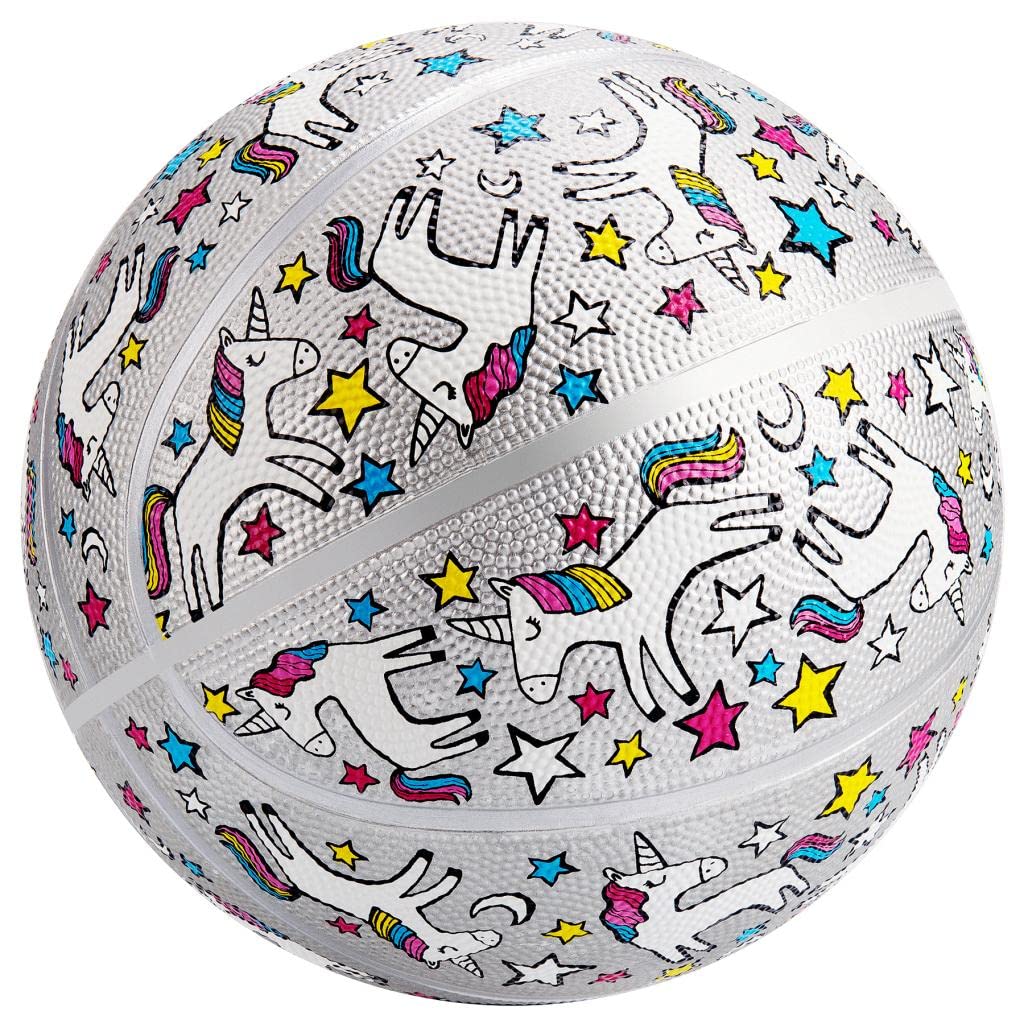 INPODAK Basketball Size 5, Girls Basketball, 27.5 Basketballs for Kids Outdoor, Unicorn Basketballs, Ball Game for Kids ToddlerTeens Youth