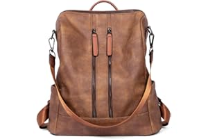 CLUCI Leather Backpack Purse for Women Fashion Convertible Designer Travel Casual Ladies Large Detachable Shoulder Bag Two-to