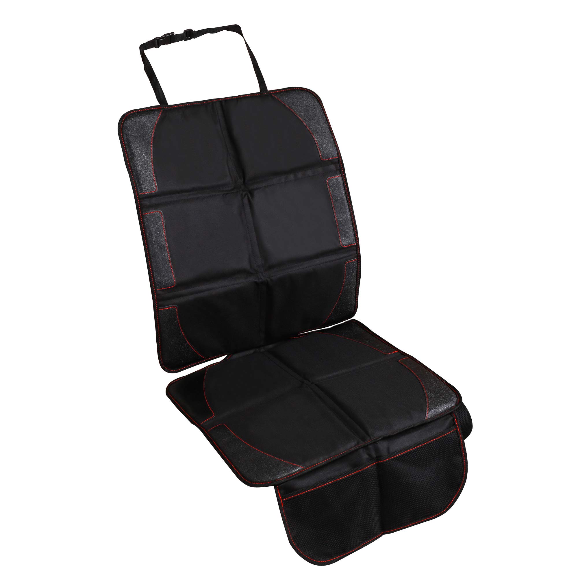 Car Seat Protector, Large Auto Car Seat Protectors for Child Baby Safety Seat,Thick Padding Carseat Kick Mat with Organizer Pockets,Vehicle Dog Cover Pad for SUV Sedan Leather Seats