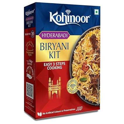 Kohinoor Authentic Basmati Biryani Kit, Hyderabadi- 327 g Pack