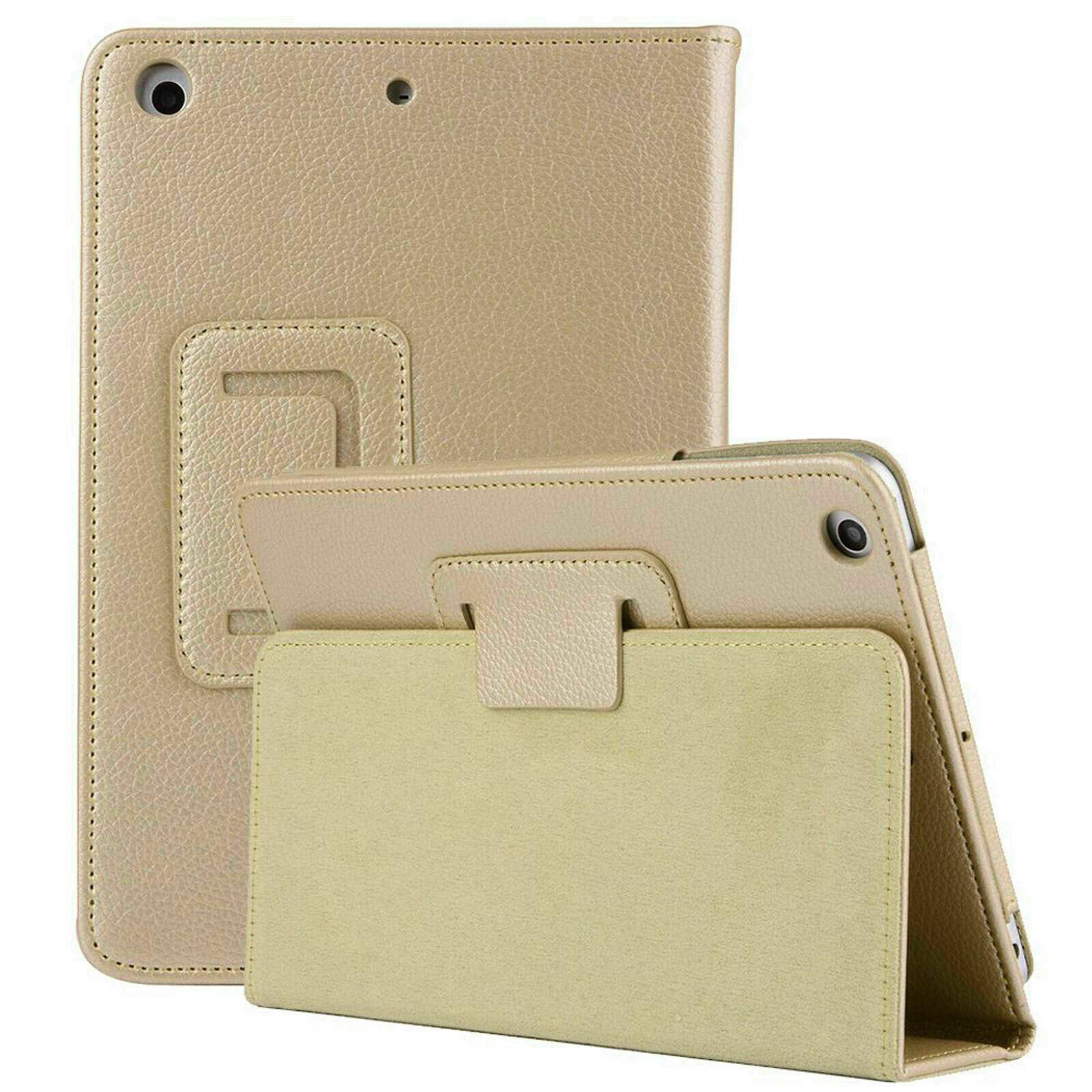 Leather Flip Stand Folio Case Plain Cover for Apple iPad Air 1,2,5th,6th Gen 9.7" (For Apple IPad Air (2nd generation), Gold) โ image 1
