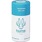 Hume Supernatural Aluminum Free Deodorant for Women & Men - Safe for Sensitive Skin - Probiotic, Plant-Based, Baking Soda Free, Aloe, & Cactus Flower, Anti Sweat, Stain & Odor - After Rain, 1-Pack