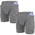 Lmaray Incontinence Care Trousers 2 Packs, Catheter Leg Bag Shorts, Urinary Incontinence Supplies for Men, Compatible with Nephrostomy, Foley, Suprapubic & Biliary Catheters (3XL(Men's))