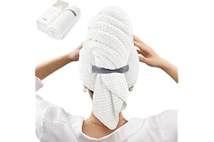YFONG X-Large Hair Towel Wrap for Women, Super Absorbent Microfiber Hair Towel for Curly Hair, Fast Drying Hair Turbans with 