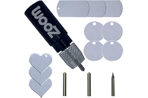 ZOOM Silhouette 3-in-1 Etching/Engraving Tool Kit with Precision, Normal, and Blunt Tips and Metal Stamping Blanks for use in Cameo 1, 2, and 3, Curio, KNK, Gazelle, Pazzle, Xyron Wishblade