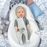 Aolso Baby Doll Clothes 14-18 Inch Hooded Jumpsuit with Coat Hanger Elephant view 7