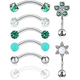 Mayhoop 16G Rook Earrings Piercing Jewelry Daith Snug Eyebrow Rings Piercing Stainless Steel Curved Barbell Anti Tragus Forward Helix Piercings for Women Men