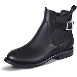Harvest Land Womens Chelsea Ankle Boots Pu Leather Elastic Slip on Short Booties with Low Heel Size US5-11