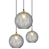 KCO Lighting 3-Lights Smoke Gray Glass Pendant