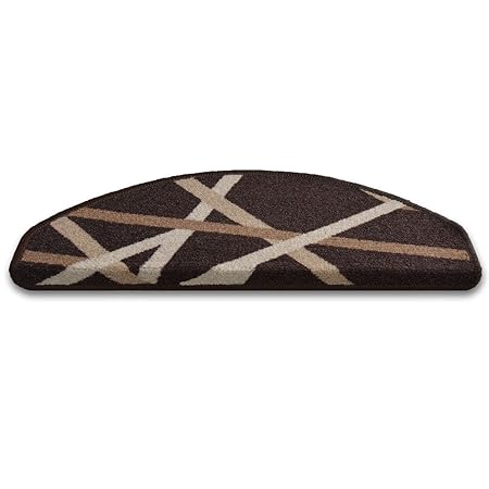 casa pura Stufenmatten Budget | Treppenschutz mit Retro Streifenmuster | Treppenteppich im günstigen 15er Sparset | in Zwei F