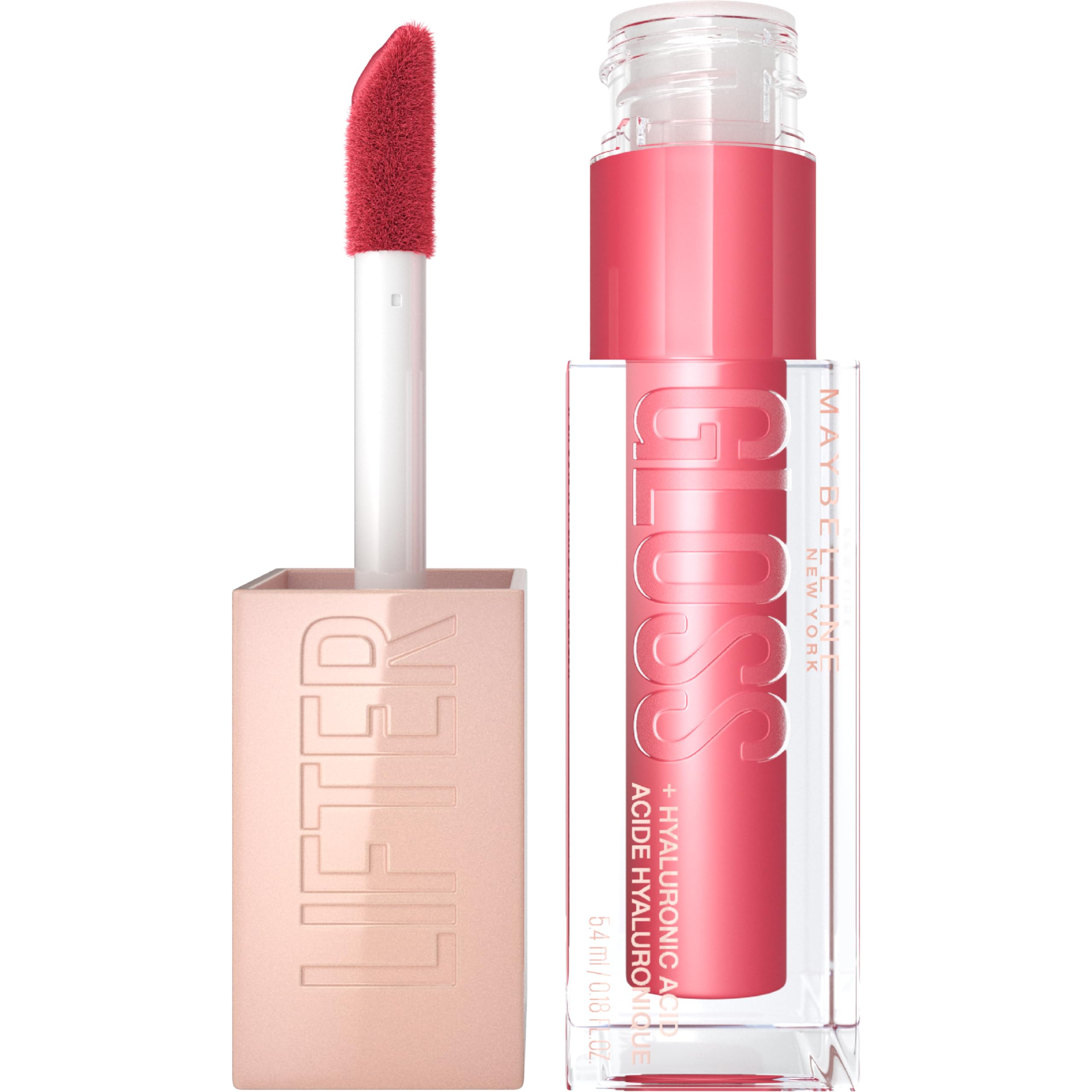 Photo 1 of Maybelline Lifter Gloss, Hydrating Lip Gloss with Hyaluronic Acid, High Shine for Plumper Looking Lips, Heat, Raspberry Neutral, 0.18 Ounce