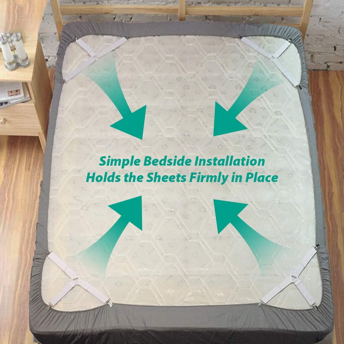 RayTour Bed Sheet Holder Straps Sheet Keepers Straps Bedsheet Holders Suspenders Mattress Cover Straps Bed Sheet Corners Fasteners Clips Keep Mattress Sheet Stays: Home & Kitchen