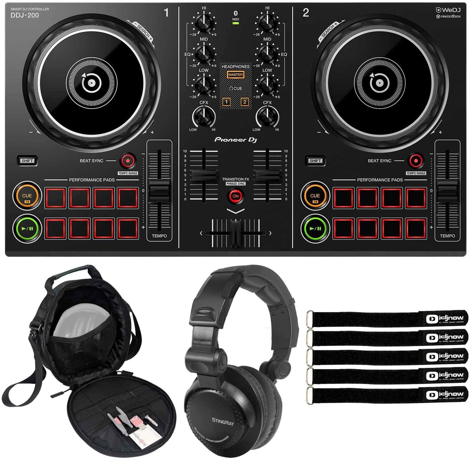 Pioneer DDJ-200 2-Chan Portable Smartphone Starter DJ Controller w Headphones
