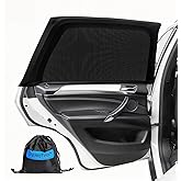 PEMOTech Car Window Shades(2 Pack)-Certified Car Side Window Sun Shades, UV Protection Breathable Spandex Baby Window Covers,